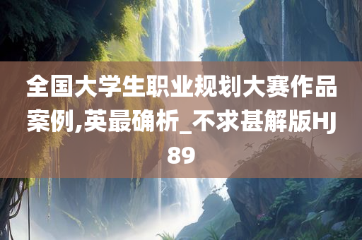 全国大学生职业规划大赛作品案例,英最确析_不求甚解版HJ89