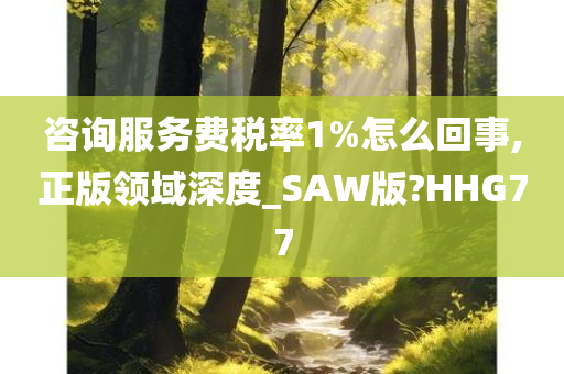 咨询服务费税率1%怎么回事,正版领域深度_SAW版?HHG77