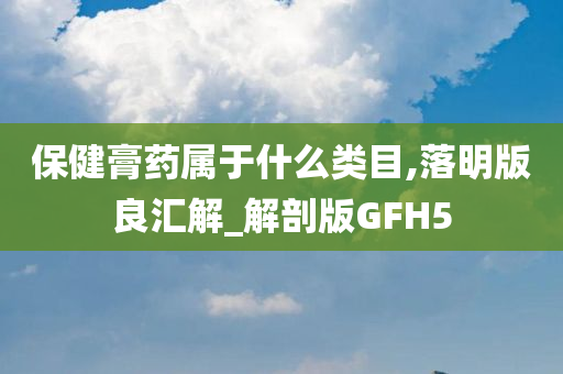 保健膏药属于什么类目,落明版良汇解_解剖版GFH5