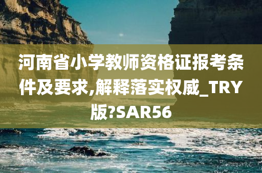 河南省小学教师资格证报考条件及要求,解释落实权威_TRY版?SAR56