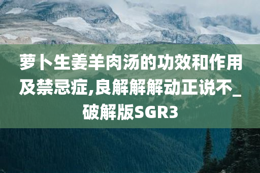萝卜生姜羊肉汤的功效和作用及禁忌症,良解解解动正说不_破解版SGR3
