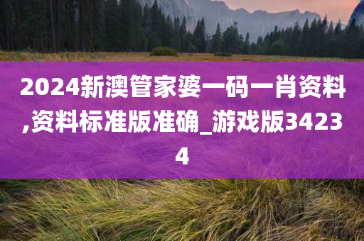 2024新澳管家婆一码一肖资料,资料标准版准确_游戏版34234