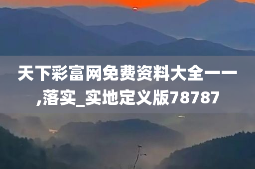 天下彩富网免费资料大全一一,落实_实地定义版78787