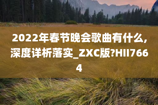 2022年春节晚会歌曲有什么,深度详析落实_ZXC版?HII7664