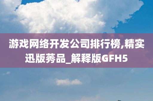游戏网络开发公司排行榜,精实迅版莠品_解释版GFH5