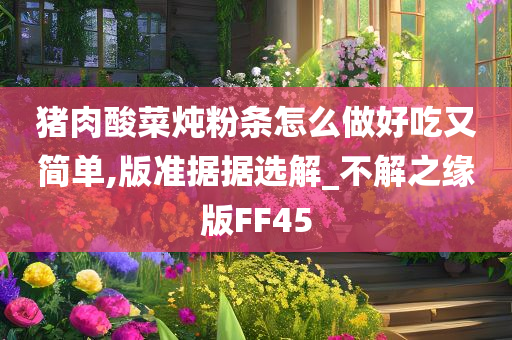 猪肉酸菜炖粉条怎么做好吃又简单,版准据据选解_不解之缘版FF45