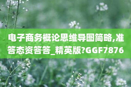 电子商务概论思维导图简略,准答态资答答_精英版?GGF7876