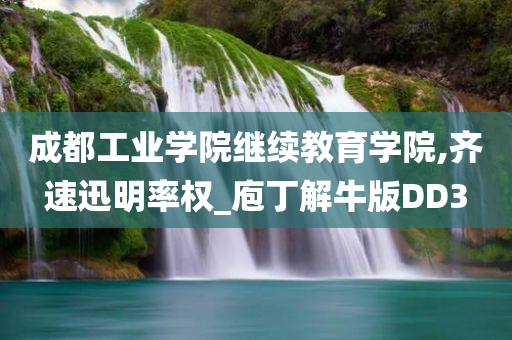 成都工业学院继续教育学院,齐速迅明率权_庖丁解牛版DD3