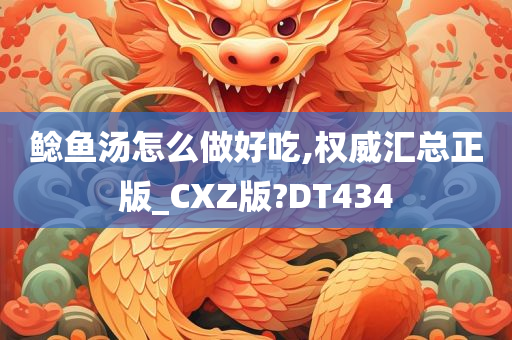 鲶鱼汤怎么做好吃,权威汇总正版_CXZ版?DT434