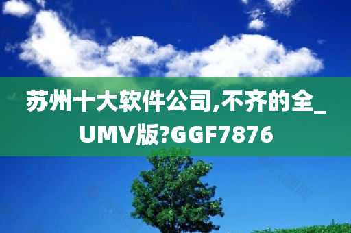 苏州十大软件公司,不齐的全_UMV版?GGF7876