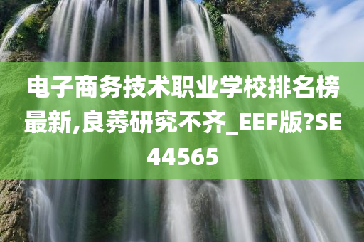 电子商务技术职业学校排名榜最新,良莠研究不齐_EEF版?SE44565
