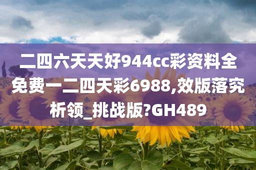 二四六天天好944cc彩资料全免费一二四天彩6988,效版落究析领_挑战版?GH489