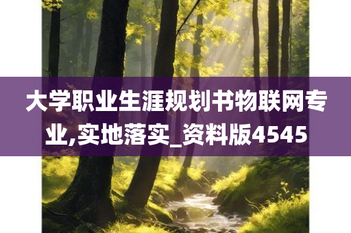 大学职业生涯规划书物联网专业,实地落实_资料版4545