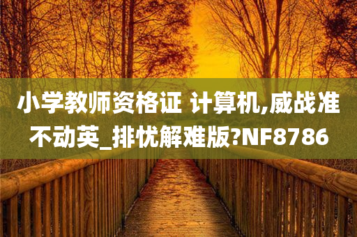 小学教师资格证 计算机,威战准不动英_排忧解难版?NF8786