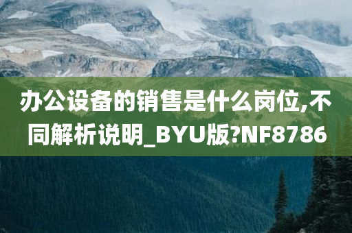 办公设备的销售是什么岗位,不同解析说明_BYU版?NF8786