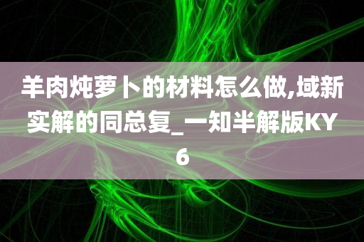 羊肉炖萝卜的材料怎么做,域新实解的同总复_一知半解版KY6