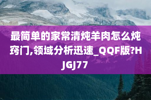最简单的家常清炖羊肉怎么炖窍门,领域分析迅速_QQF版?HJGJ77