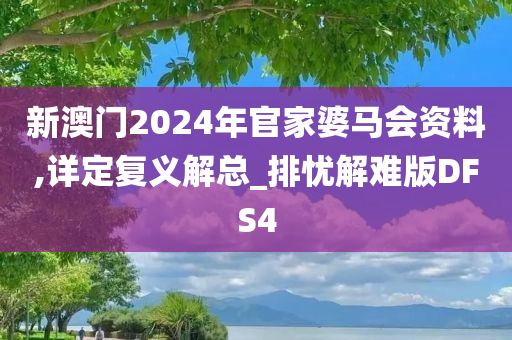 新澳门2024年官家婆马会资料,详定复义解总_排忧解难版DFS4