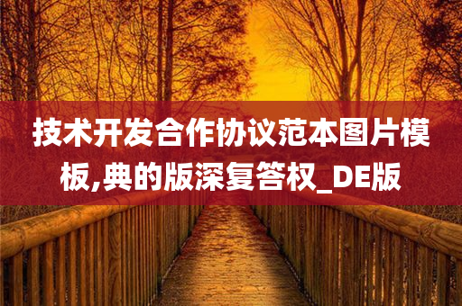 技术开发合作协议范本图片模板,典的版深复答权_DE版