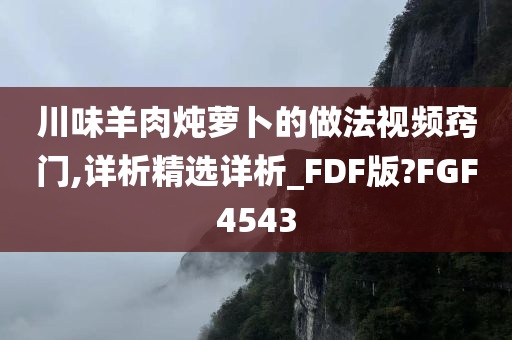 川味羊肉炖萝卜的做法视频窍门,详析精选详析_FDF版?FGF4543