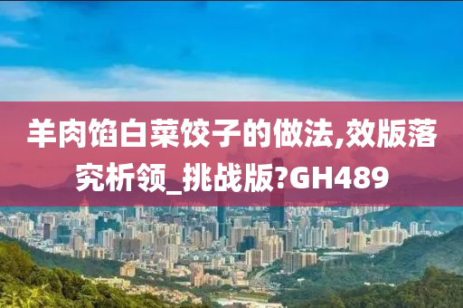 羊肉馅白菜饺子的做法,效版落究析领_挑战版?GH489