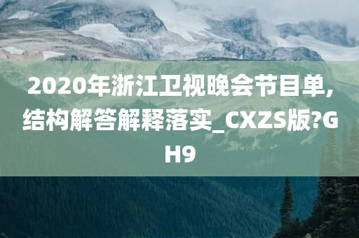 2020年浙江卫视晚会节目单,结构解答解释落实_CXZS版?GH9