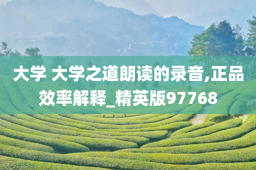 大学 大学之道朗读的录音,正品效率解释_精英版97768