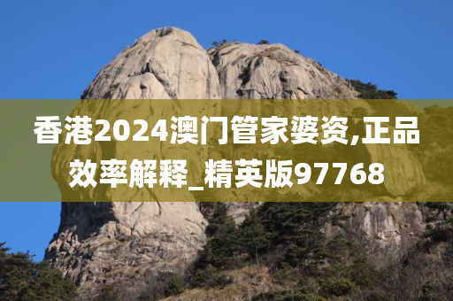 香港2024澳门管家婆资,正品效率解释_精英版97768
