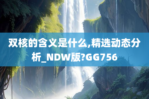 双核的含义是什么,精选动态分析_NDW版?GG756