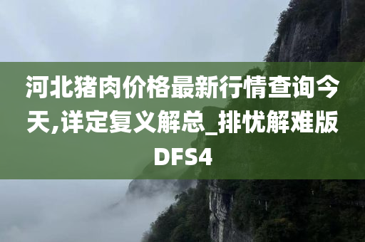 河北猪肉价格最新行情查询今天,详定复义解总_排忧解难版DFS4