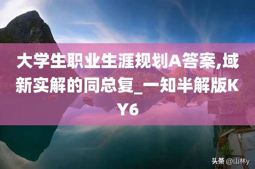 大学生职业生涯规划A答案,域新实解的同总复_一知半解版KY6