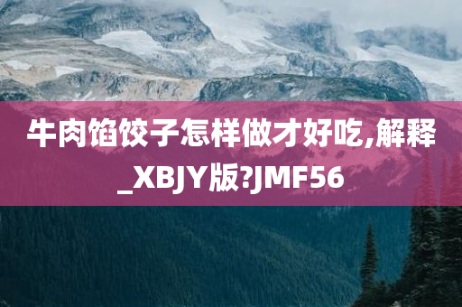 牛肉馅饺子怎样做才好吃,解释_XBJY版?JMF56今晚必出三肖2025_2025新澳门精准免费提供·精确判断