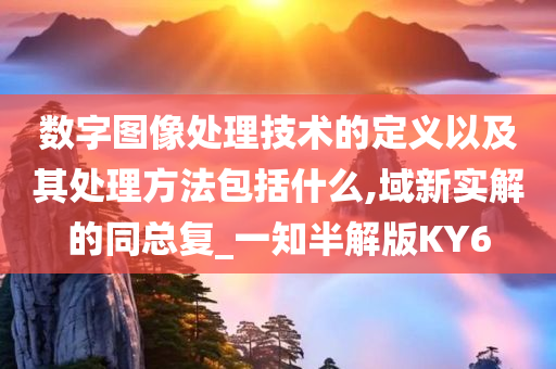数字图像处理技术的定义以及其处理方法包括什么,域新实解的同总复_一知半解版KY6