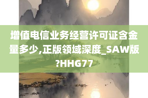 增值电信业务经营许可证含金量多少,正版领域深度_SAW版?HHG77