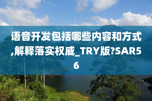 语音开发包括哪些内容和方式,解释落实权威_TRY版?SAR56