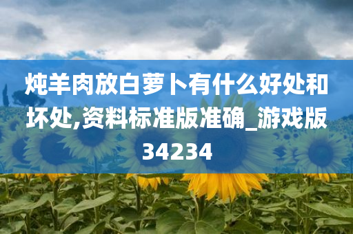 炖羊肉放白萝卜有什么好处和坏处,资料标准版准确_游戏版34234
