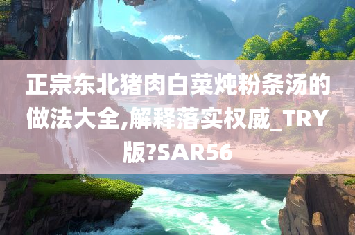 正宗东北猪肉白菜炖粉条汤的做法大全,解释落实权威_TRY版?SAR56今晚必出三肖2025_2025新澳门精准免费提供·精确判断