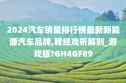 2024汽车销量排行榜最新新能今晚必出三肖2025_2025新澳门精准免费提供·精确判断源汽车品牌,释经戏析解刻_游戏版?GH4GF89