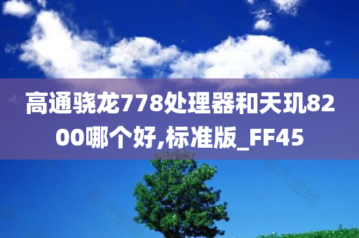 高通骁龙778处理器和天玑8200哪个好,标准版_FF45