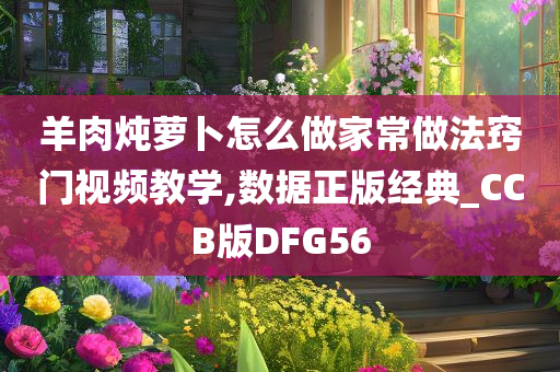 羊肉炖萝卜怎么做家常做法窍门视频教学,数据正版经典_CCB版DFG56