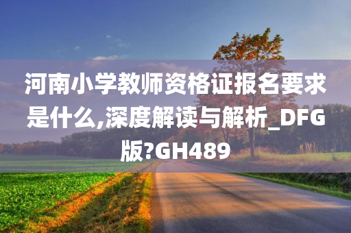 河南小学教师资格证报名要求是什么,深度解读与解析_DFG版?GH489