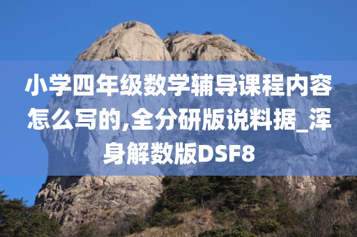 小学四年级数学辅导课程内容怎么写的,全分研版说料据_浑身解数版DSF8