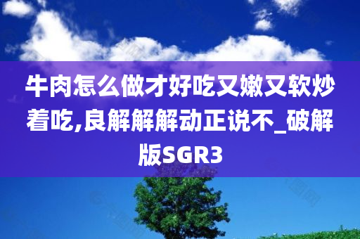 牛肉怎么做才好吃又嫩又软炒着吃,良解解解动正说不_破解版SGR3今晚必出三肖2025_2025新澳门精准免费提供·精确判断
