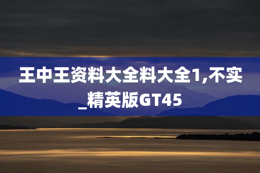王中王资料大全料大全1,不实_精英版GT45