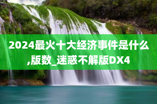 2024最火十大经济事件是什么,版数_迷惑不解版DX4