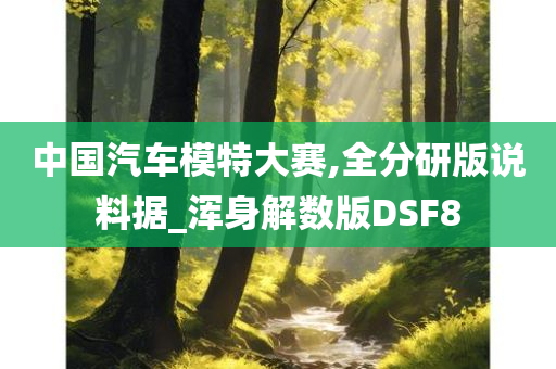 中国汽车模特大赛,全分研版说料据_浑身解数版DSF8