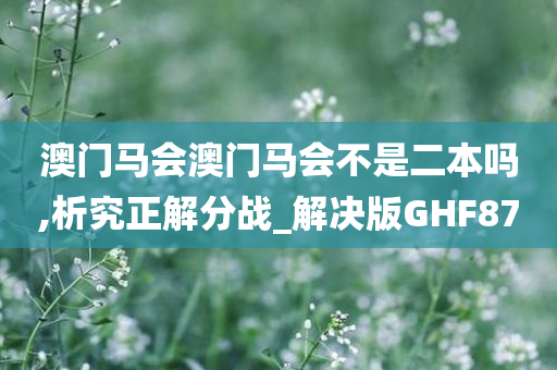 澳门马会澳门马会不是二本吗,析究正解分战_解决版GHF87