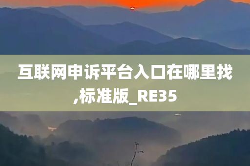 互联网申诉平台入口在哪里找,标准版_RE35