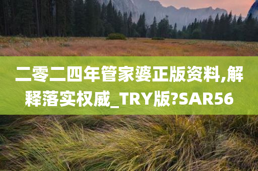二零二四年管家婆正版资料,解释落实权威_TRY版?SAR56