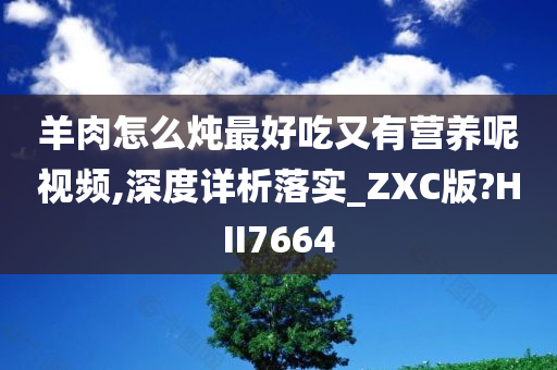 羊肉怎么炖最好吃又有营养呢视频,深度详析落实_ZXC版?HII7664